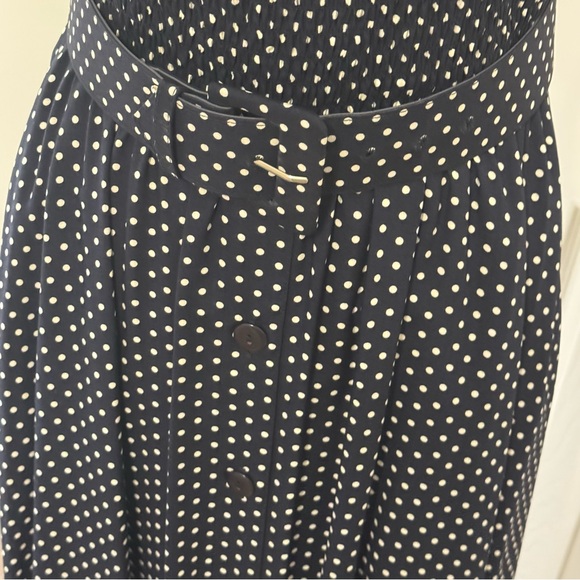 Vintage Liz Claiborne Navy Polka Dot Maxi Dress - Size 6 - Picture 3 of 8